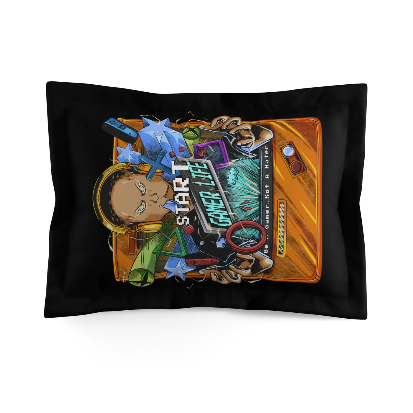 Player One Gamer Life | Microfiber Black Pillow Sham