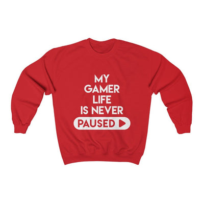 Gamer Fresh | My Gamer Life Is Never Paused | White Button | Sweatshirt