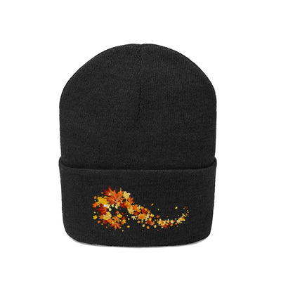 It All Falls Black Color Knitted Beanie Hat