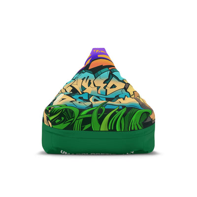 The Gamer Fresh Graffiti Streamer | All Art Lion NYC Mural | Dark Green Bean Bag Chair