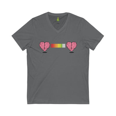 The Limited Edition Vision Slayer Heart to Heart Life Bar White Unisex Jersey Short Sleeve V-Neck T-Shirt