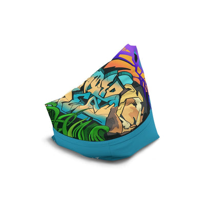 The Gamer Fresh Graffiti Streamer | All Art Lion NYC Mural | Turquoise Bean Bag Chair