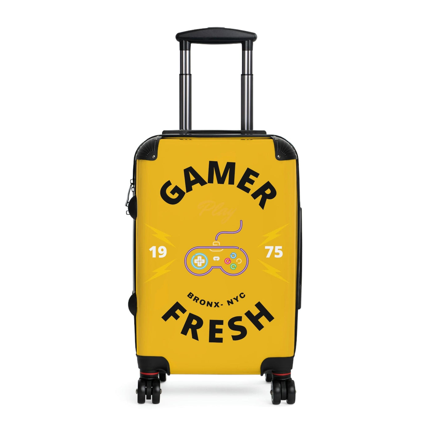 Gamer Fresh Journey's Premium Gamer Since 75' Gaming Luggage Suitcase | Exclusive Sun Burst Yellow Edition