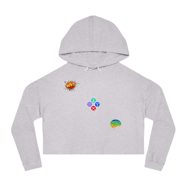 Gamer Fresh Exclusive | WTF Is On Your Mind Player | Women's Cropped Hoodie | White Sweatshirt