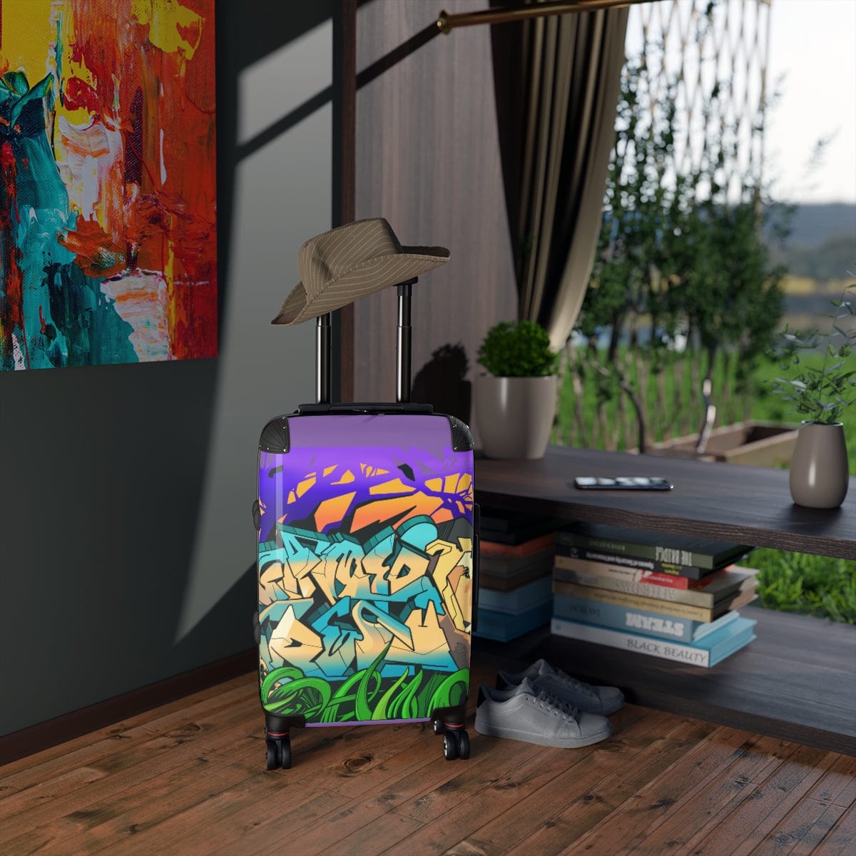 The Gamer Fresh Graffiti Streamer All Art Lion | NYC Mural | Purple Grape Cabin Suitcase