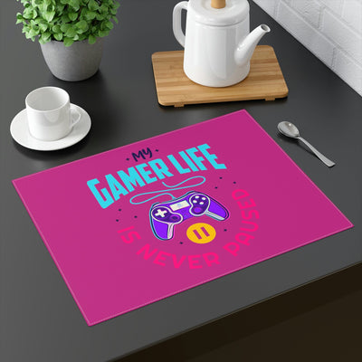 Gamer Life Never Paused Violet Placemat by Gamer Fresh