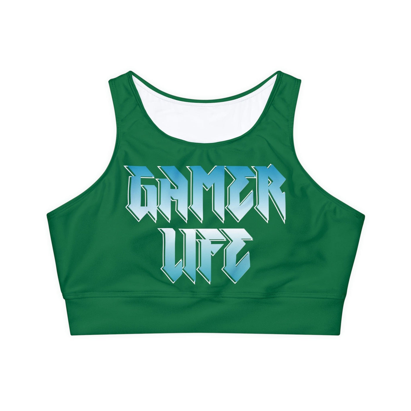 Gamer Fresh Limited Edition Gamer Life Fully Lined Padded Ladies Sports Bra | Dark Green