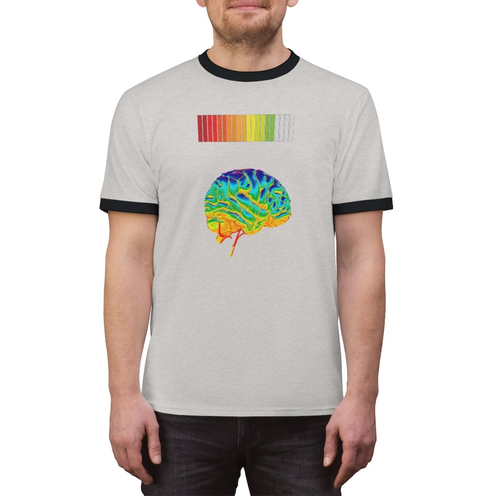 Gamer Fresh Exclusive | Brain Life Bar | White/Red Ringer T-Shirt