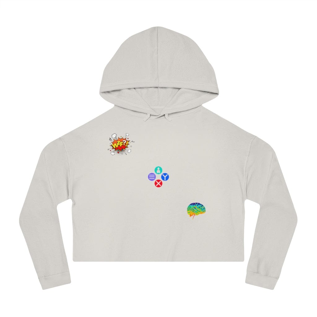 Gamer Fresh Exclusive | WTF Is On Your Mind Player | Women's Cropped Hoodie | White Sweatshirt