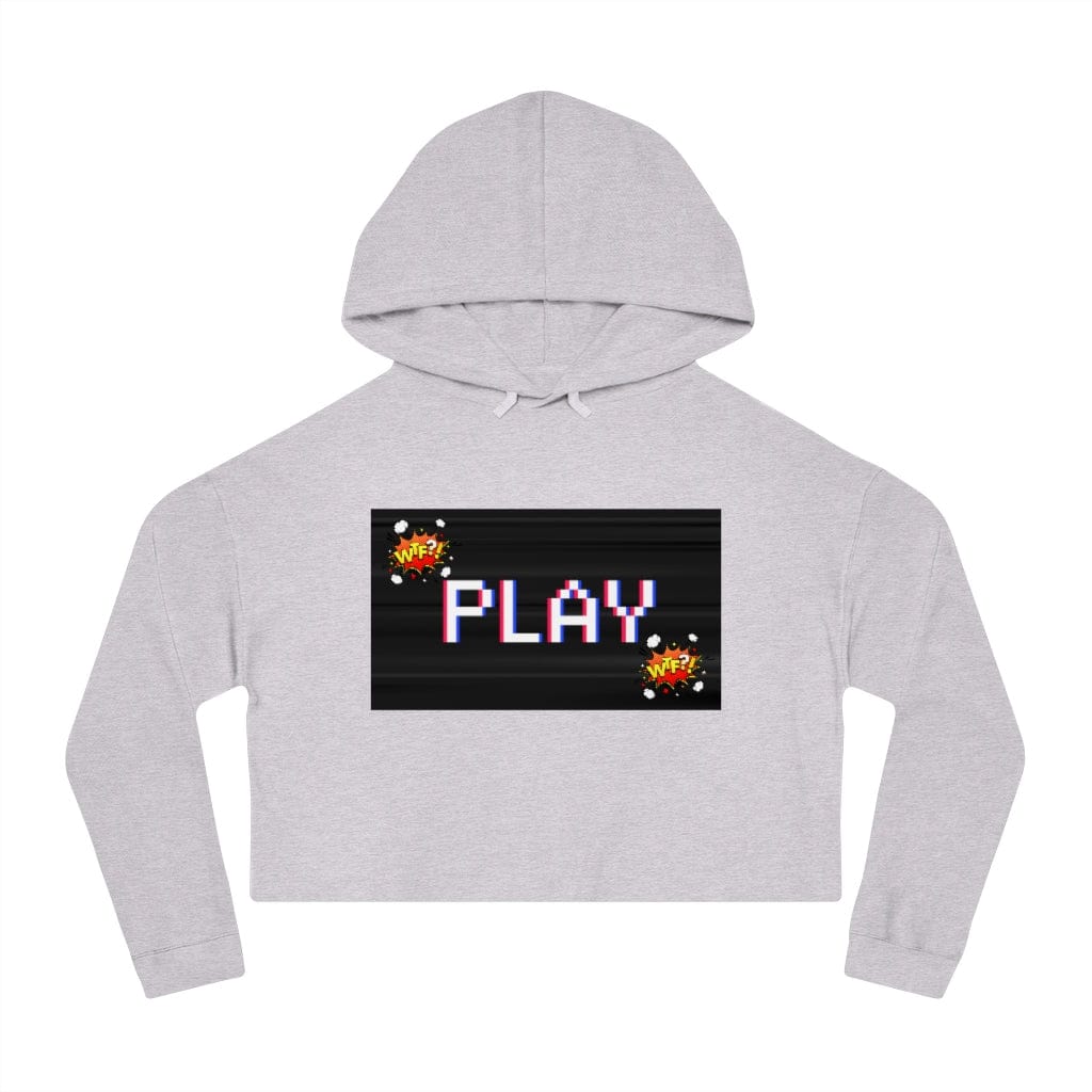 Gamer Fresh | Play WTF? | Women's Lightweight Cotton | Crop Top Hoodie Pullover