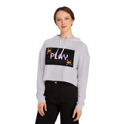 Gamer Fresh | Play WTF? | Women's Lightweight Cotton | Crop Top Hoodie Pullover