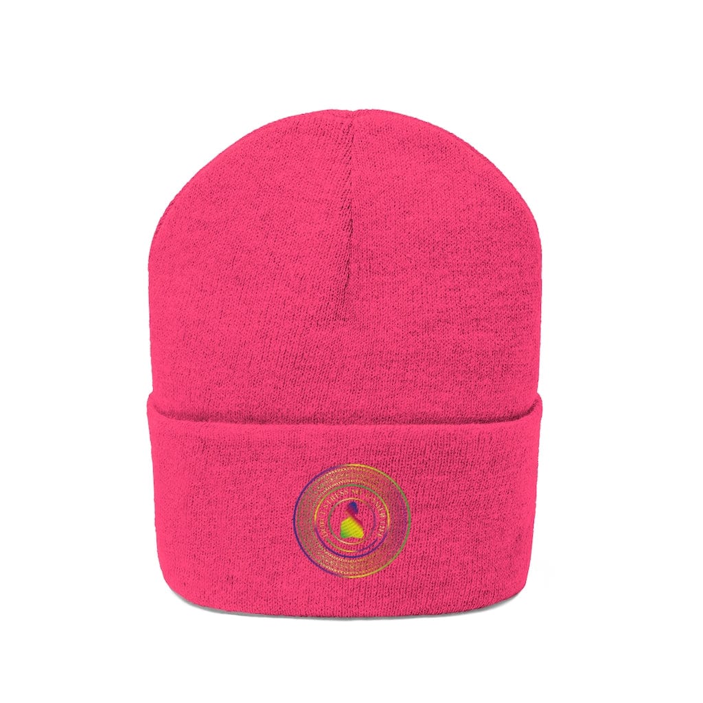 The Exclusive SVG Coin Neon Pink Knitted Beanie Hat