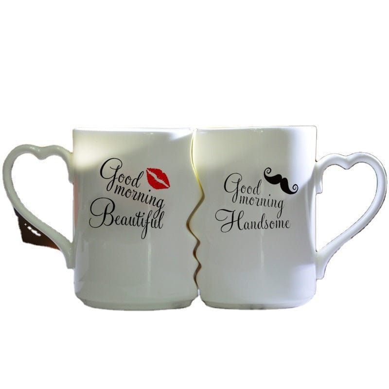 The Kiss Kiss Kissy Couples Ceramic Coffee Valentines Day Mug Set