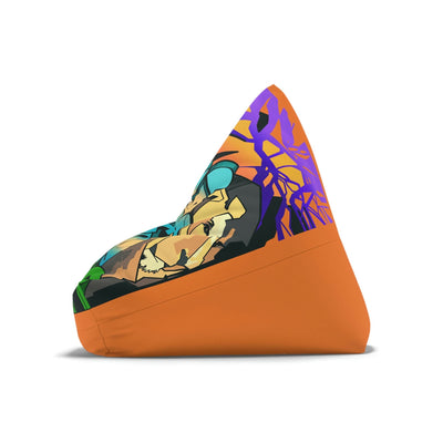 The Gamer Fresh Graffiti Streamer | All Art Lion NYC Mural | Caramel Brown Bean Bag Chair