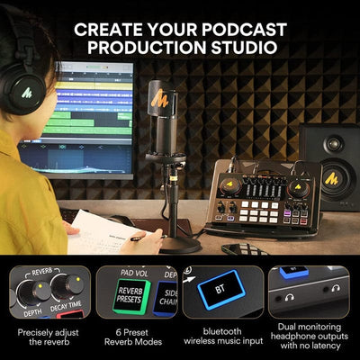 The "Covine" Full Set Podcast Audio Equipment Set W/ Lighting Kit