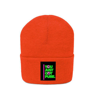 The You Just Got Pure Neon Green/Neon Pink Knitted Beanie Hat