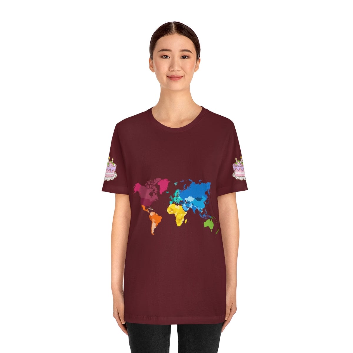 The Vision Slayer All Premium Limited Edition The World Is A Piece Of Cake Maroon T-shirt