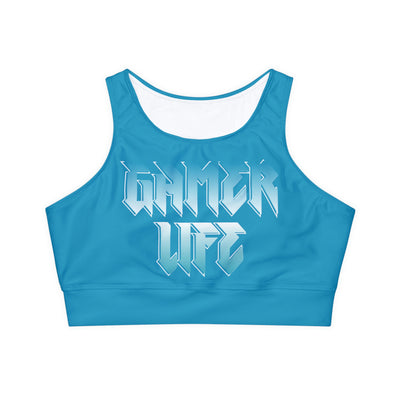 Gamer Fresh Limited Edition Gamer Life Fully Lined Padded Ladies Sports Bra | Turquoise