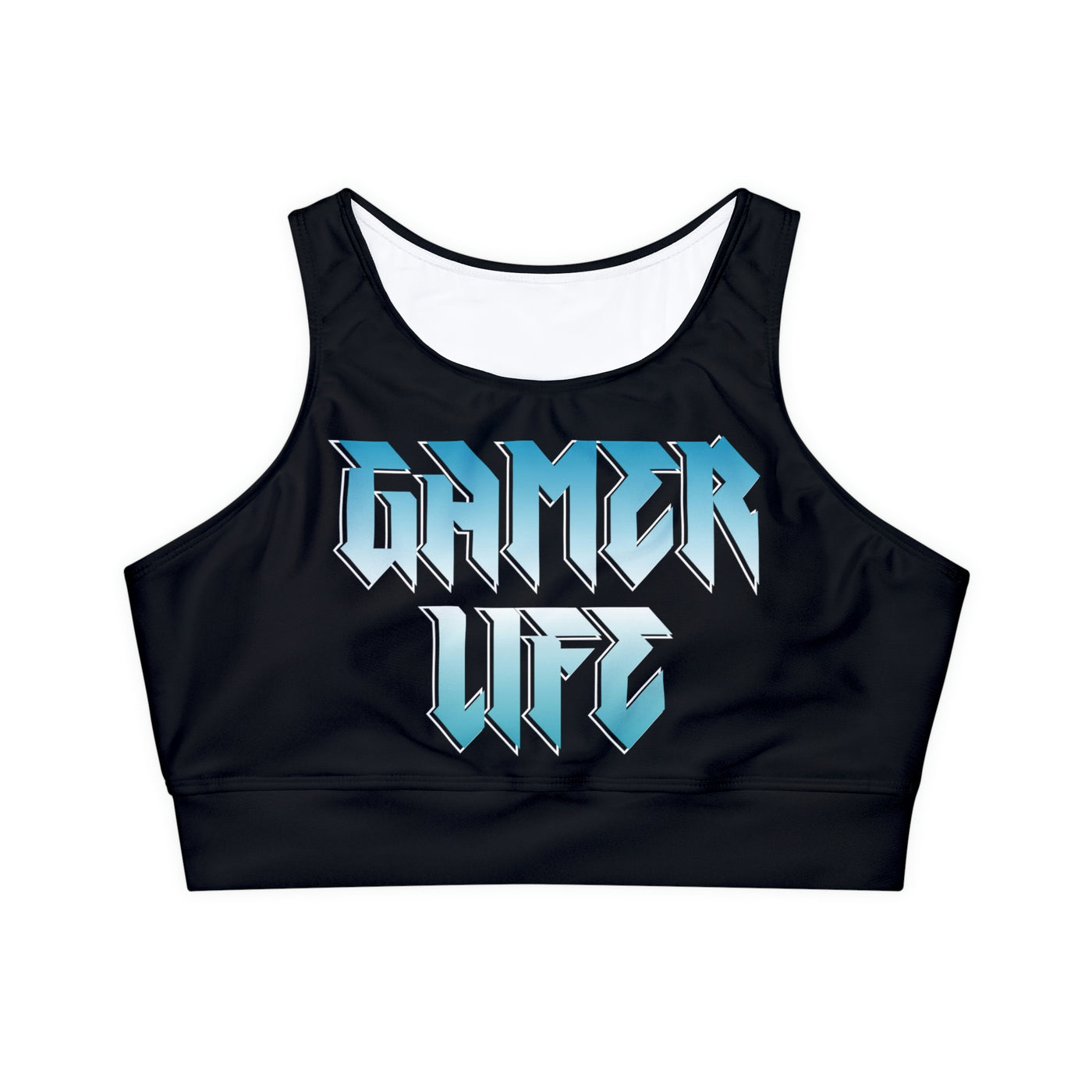 Gamer Fresh Limited Edition Gamer Life Fully Lined Padded Ladies Sports Bra | Black