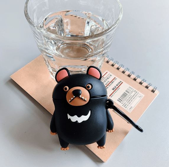 Blackout Teddy Ted Bear Wireless Air Pods Headphone Charging Case