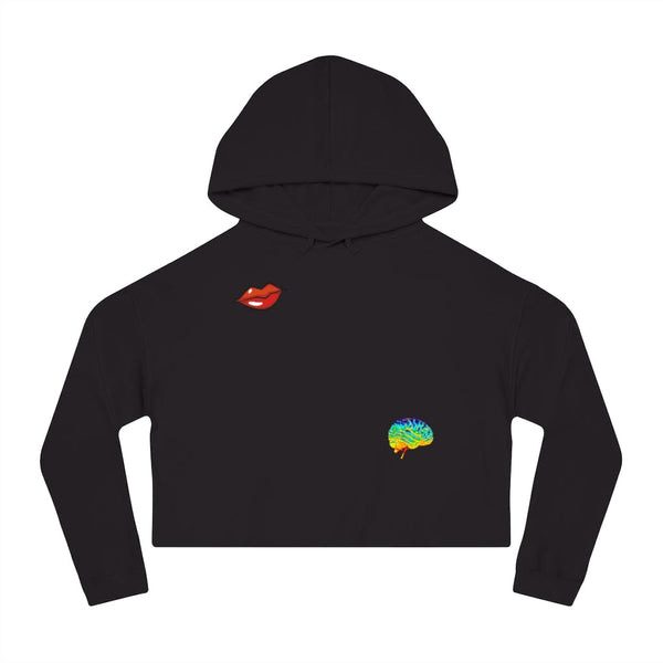 Gamer Fresh Exclusive | Love On My Mind | Women's Cropped Hoodie | Black Sweatshirt