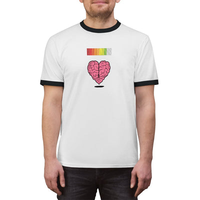 Exclusive Vision Slayer Heart Life Bar Unisex White/Jet Black Ringer Tee