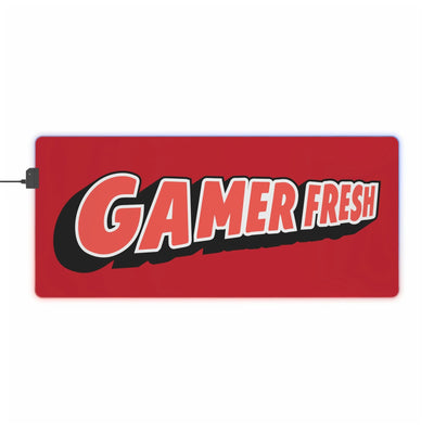 The Gamer Fresh | LED Gaming Computer Desk Mat | Dark Red