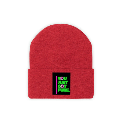 The You Just Got Pure Neon Green/Neon Pink Knitted Beanie Hat