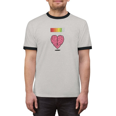 Exclusive Vision Slayer Heart Life Bar Unisex White/Jet Black Ringer Tee