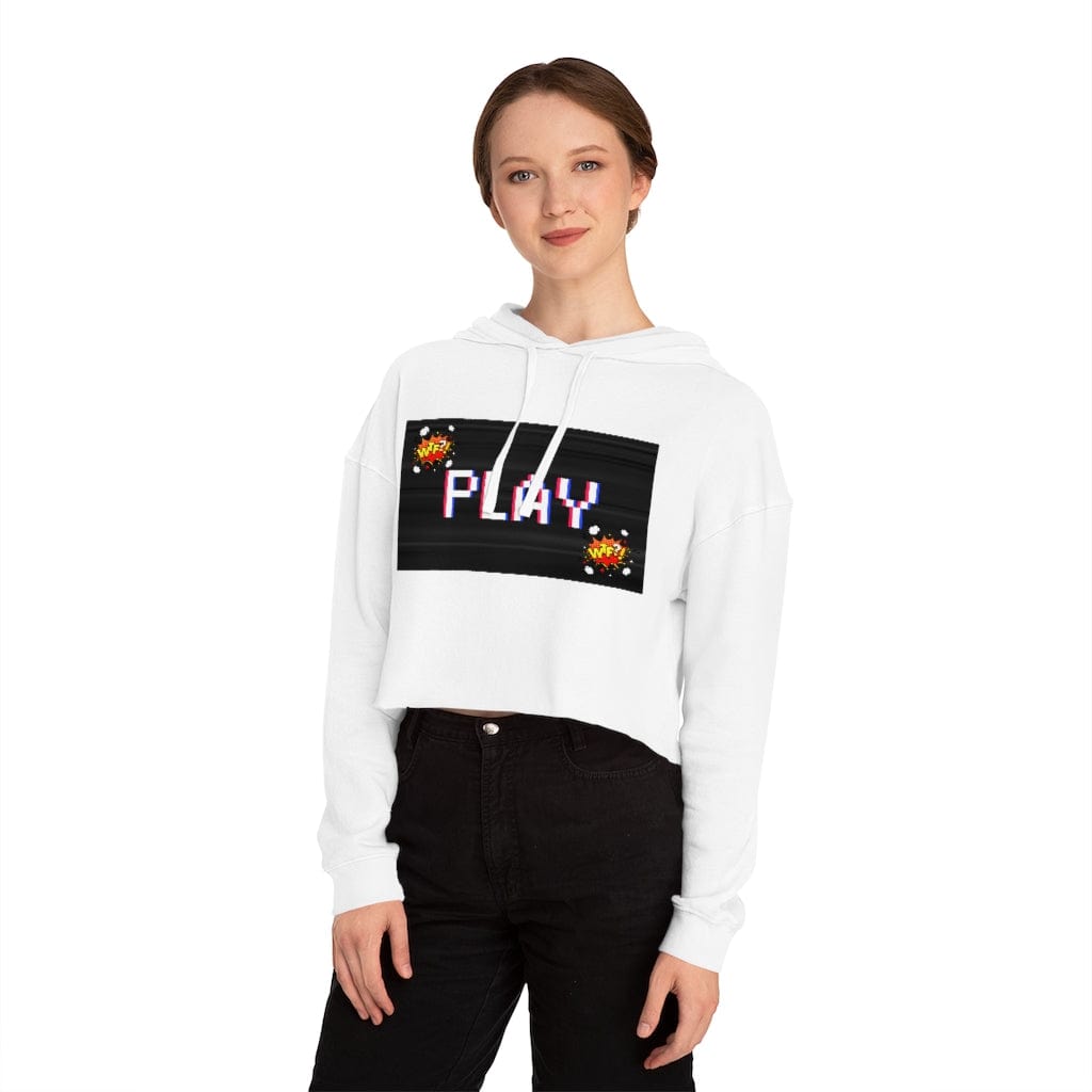 Gamer Fresh | Play WTF? | Women's Lightweight Cotton | Crop Top Hoodie Pullover