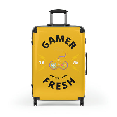 Gamer Fresh Journey's Premium Gamer Since 75' Gaming Luggage Suitcase | Exclusive Sun Burst Yellow Edition