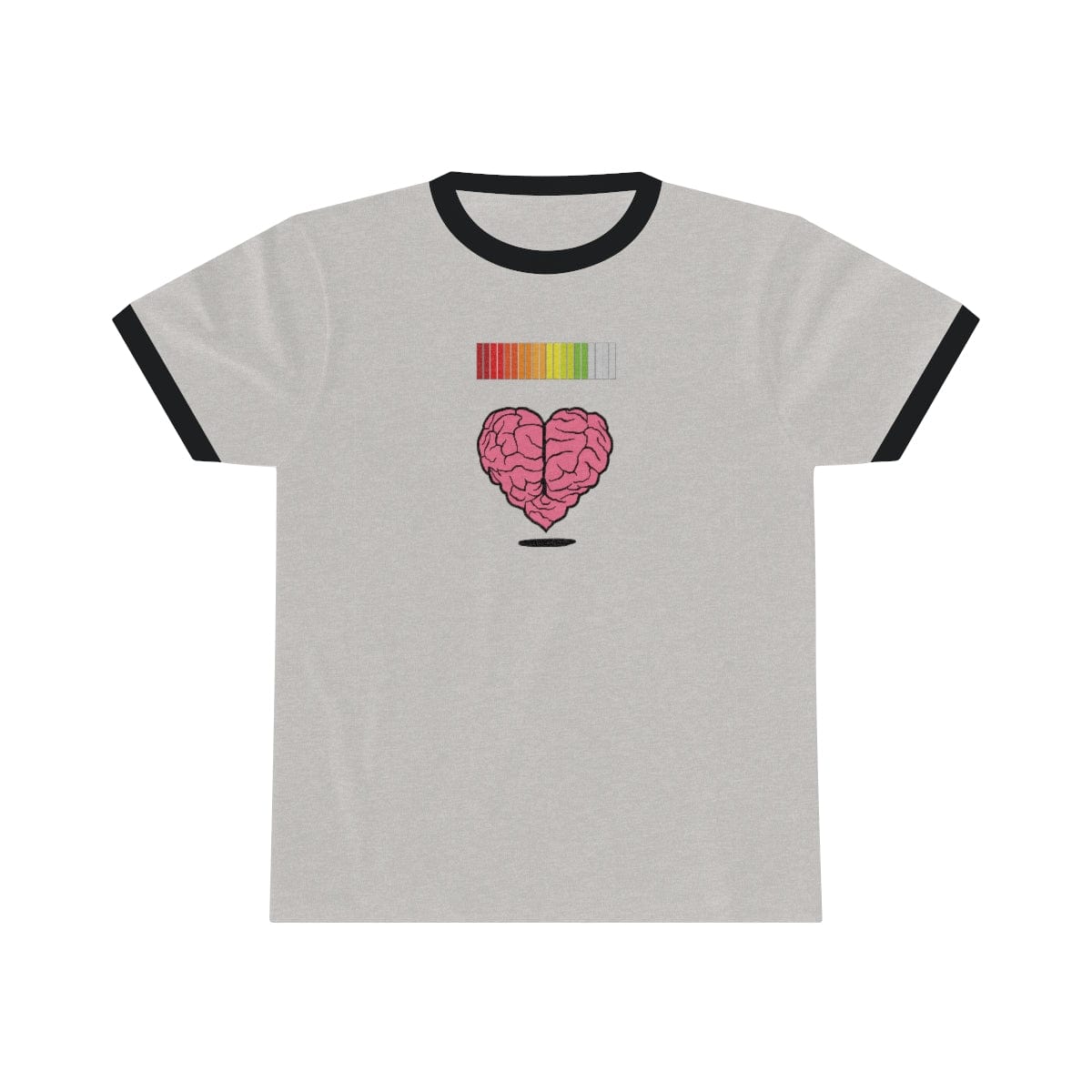 Exclusive Vision Slayer Heart Life Bar Unisex White/Jet Black Ringer Tee