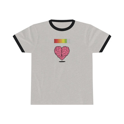 Exclusive Vision Slayer Heart Life Bar Unisex White/Jet Black Ringer Tee