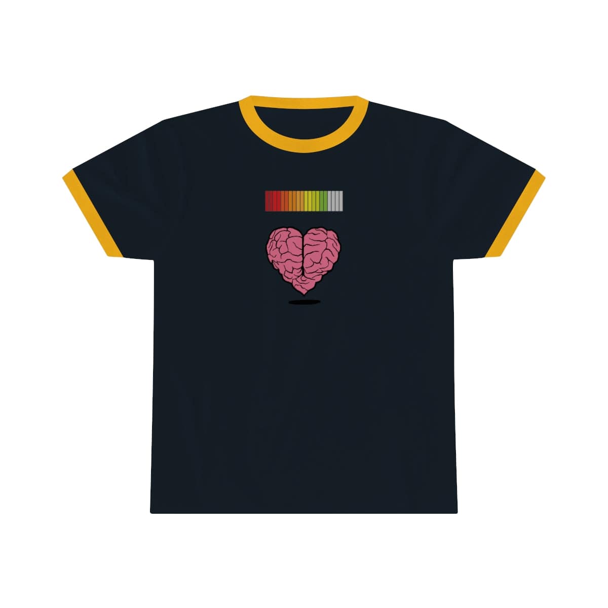 Exclusive Vision Slayer Heart Life Bar Unisex White/Jet Black Ringer Tee