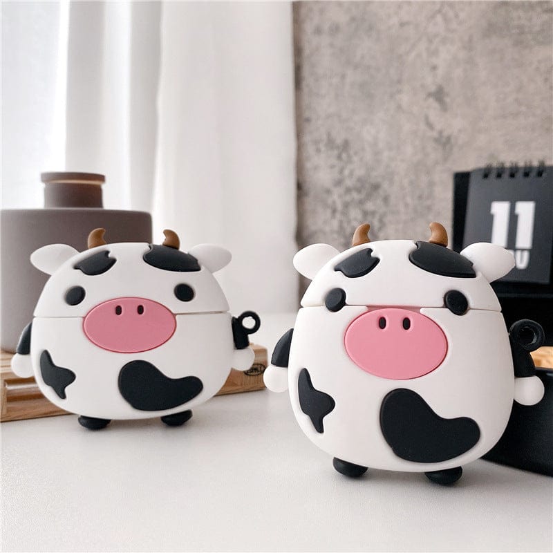 "HerMo" Sitting Cow Wireless Air Pods Headphone Charging Case Cover