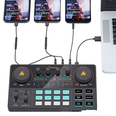 Portable Live Maono Streaming Podcast Mixer Board