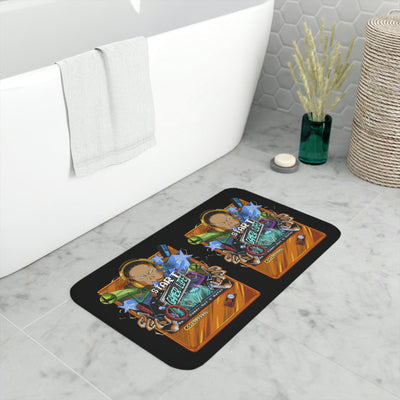 God Level Gamer Life | Memory Foam Bathmat | Black by Gamer Fresh