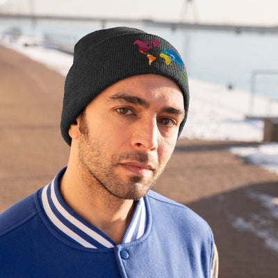 Gamer Fresh | The Big Big World | Black Knitted Beanie Hat