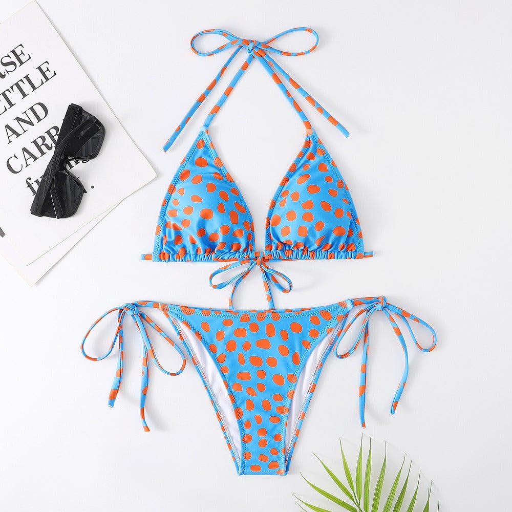 Women's Multicolor Printed Split Swimsuit Bikini