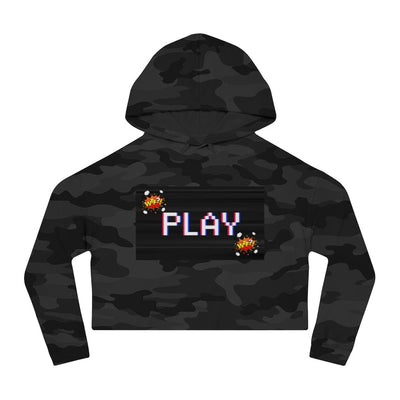 Gamer Fresh | Play WTF? | Women's Lightweight Cotton | Crop Top Hoodie Pullover