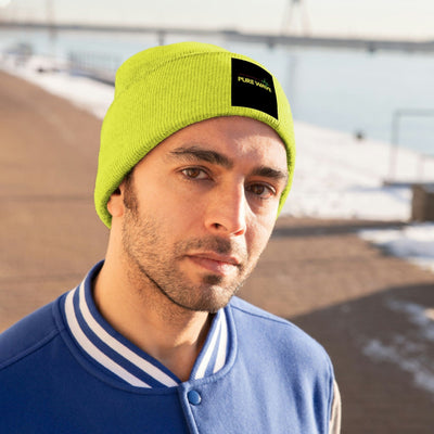 The Pure Heart Beat Wave Neon Pink Knitted Beanie Hat