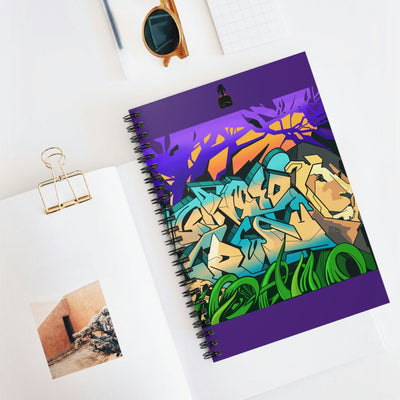 The Gamer Fresh Graffiti | Streamer All Art Lion NYC Mural | Royal Purple Spiral Notebook - Ruled Line