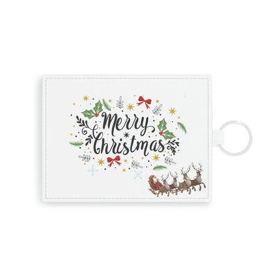 The Santa Sley Merry Christmas Leather Card Holder - White