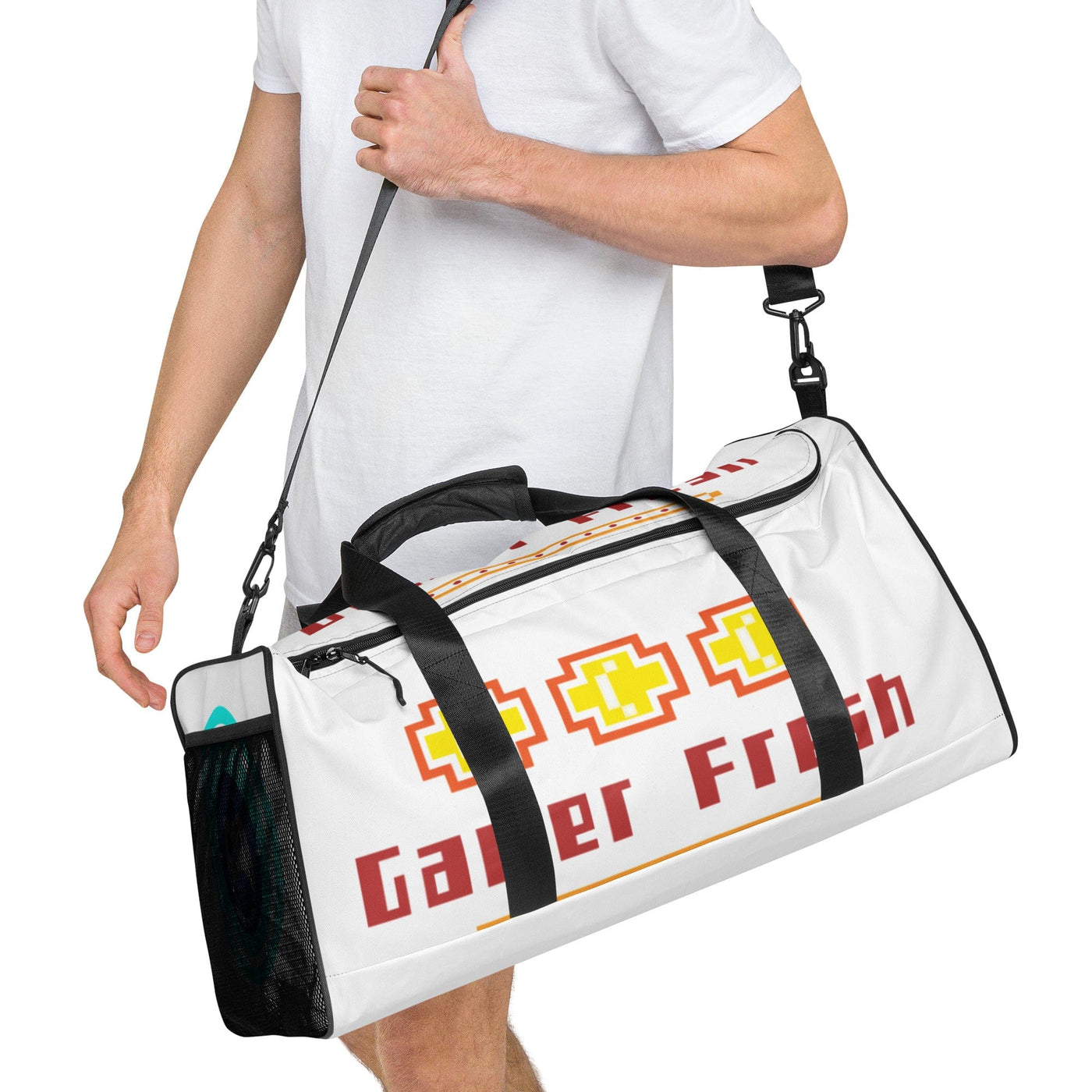 Gamer Fresh Day Night | White Duffle Gym Bag