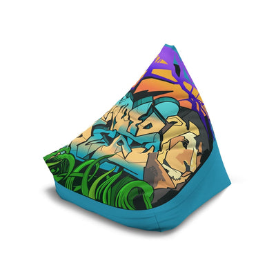 The Gamer Fresh Graffiti Streamer | All Art Lion NYC Mural | Turquoise Bean Bag Chair