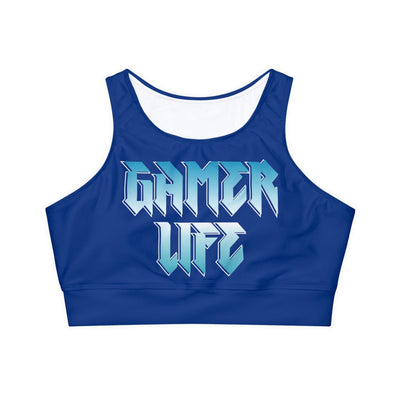 Gamer Fresh Limited Edition Gamer Life Fully Lined Padded Ladies Sports Bra | Dark Blue