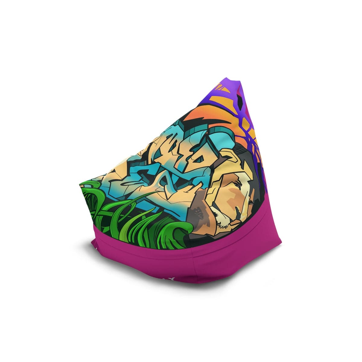 The Gamer Fresh Graffiti Streamer | All Art Lion NYC Mural | Pink Bean Bag Chair