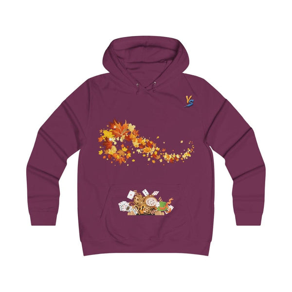 Gamer Fresh | Fall vs Time | Women's Girlie College Hoodie | Sun Yellow