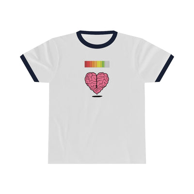 Exclusive Vision Slayer Heart Life Bar Unisex White/Jet Black Ringer Tee