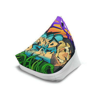 The Gamer Fresh Graffiti Streamer | All Art Lion NYC Mural | White Bean Bag Chair